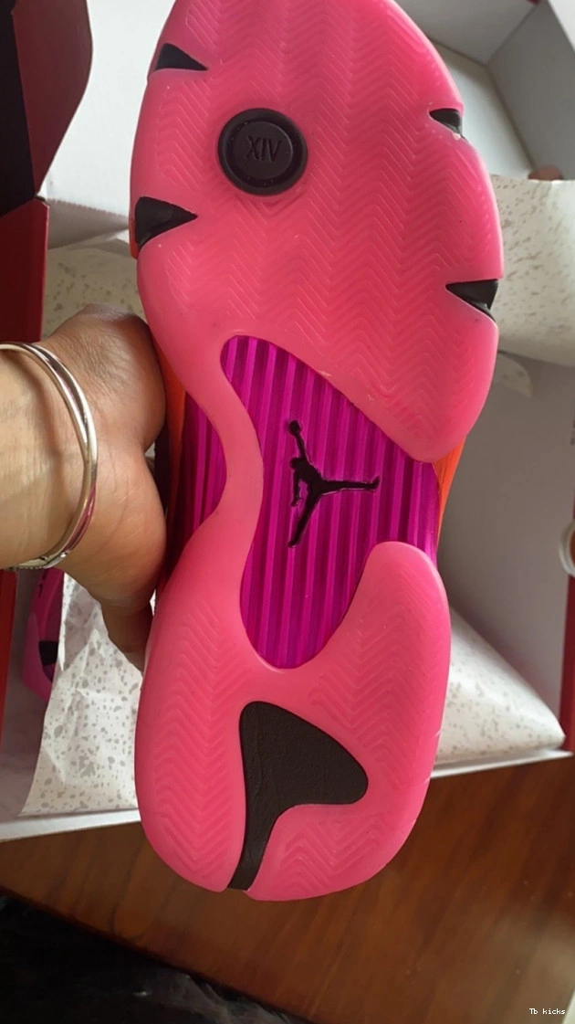 Rep TBK Pink Shocking Retro Jordan 14 DH4121-600 Low (W) 0726